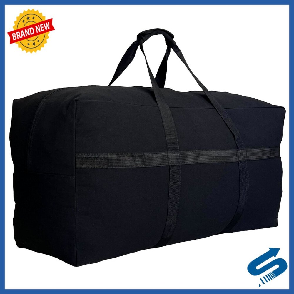 Oversized Canvas Duffle Bag Foldable Travel Storage Large Capacity Sturdy